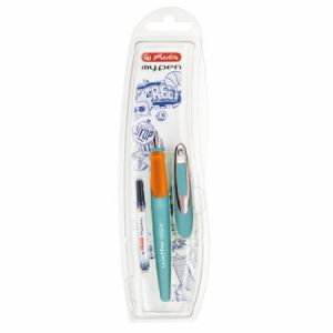 Pióro wieczne Herlitz My Pen dla praworęcznych, Miętowo-pomarańczowe